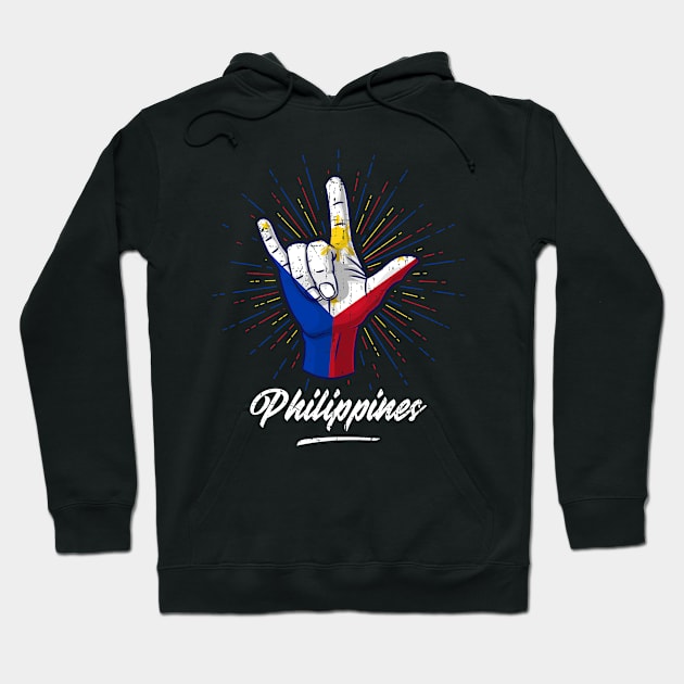 I Love You Philippines Hand Gesture Cute Gift Women Men Hoodie by teeleoshirts